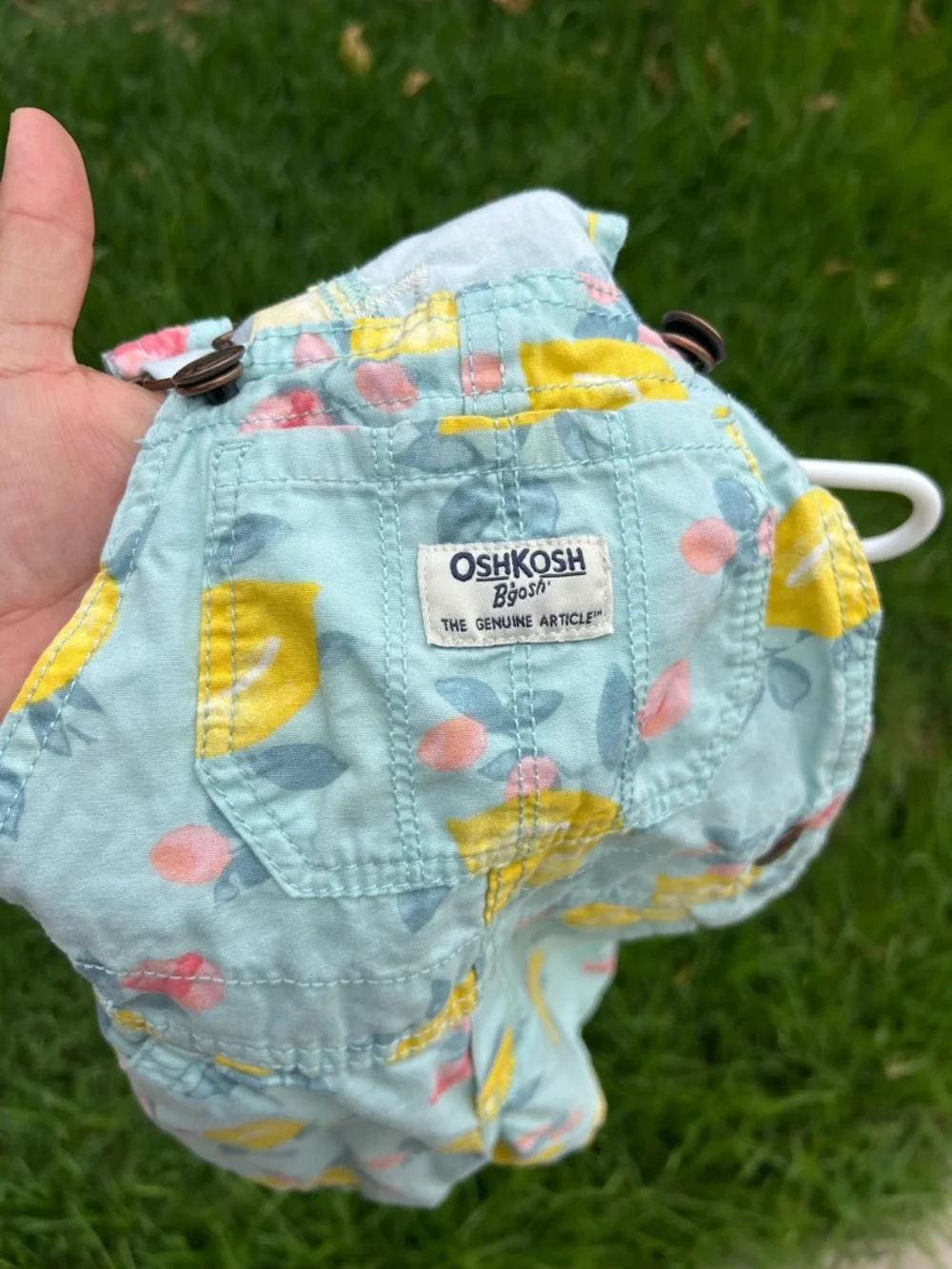 OshKosh B'gosh Aqua Lemon Print Overalls